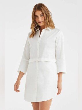 VETTA Convertible Shirt/Dress, White, Size S - Rare Find!